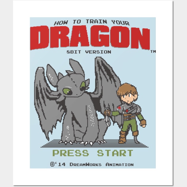 How To Train Your Dragon 8Bit Version Wall Art by Akiwa